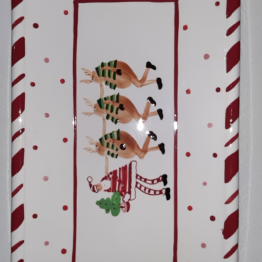 Christmas Platter Santa and Reindeer